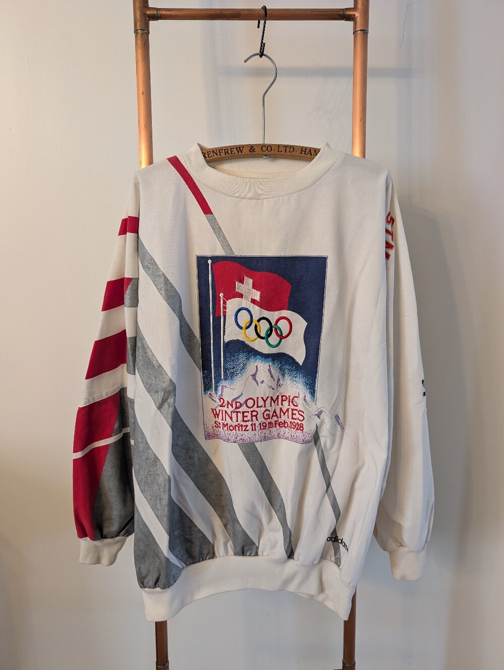 🔥80'S RARE ADIDAS Vintage Olympic Sweatshirt - Made in HONG KONG🔥 *UNISEX*- XL